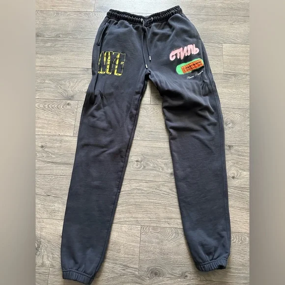 Heron Preston Black Graphic Sweatpants